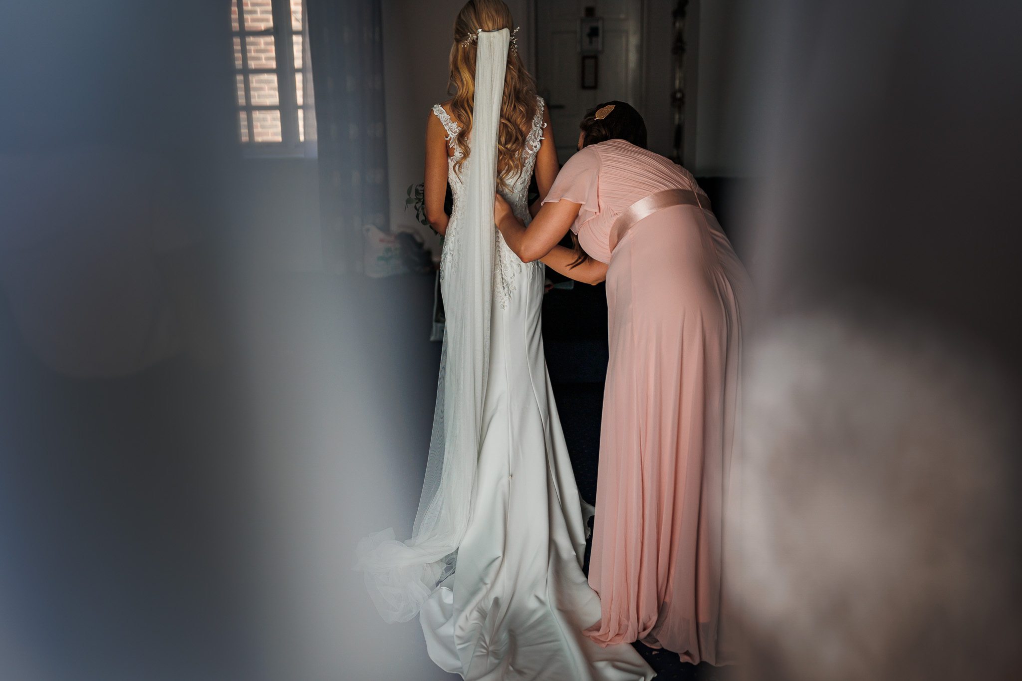 dress being tied