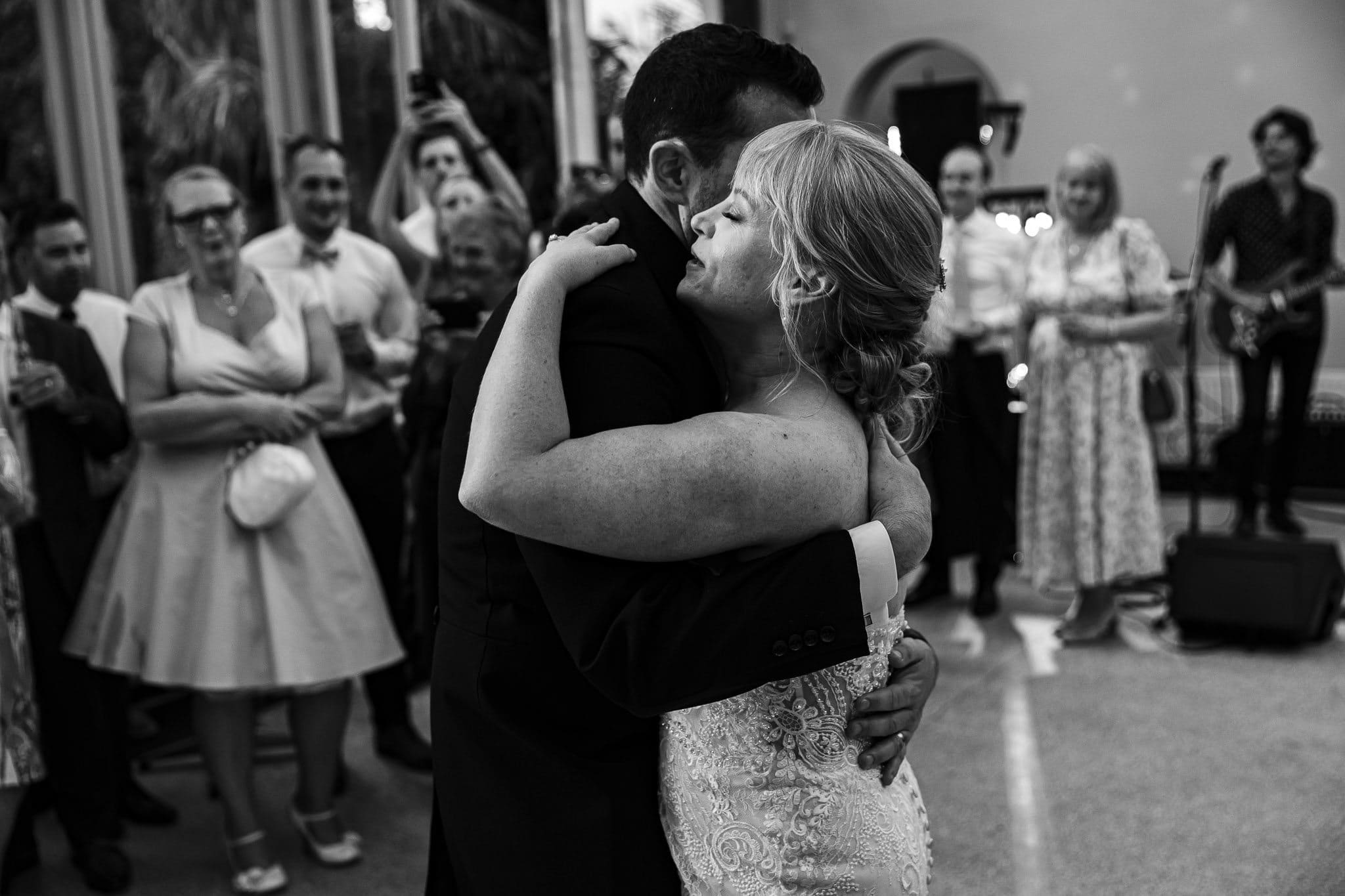 hugging during first dance